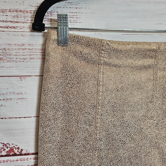 Free People rose gold metallic mini skirt - Picture 3 of 9
